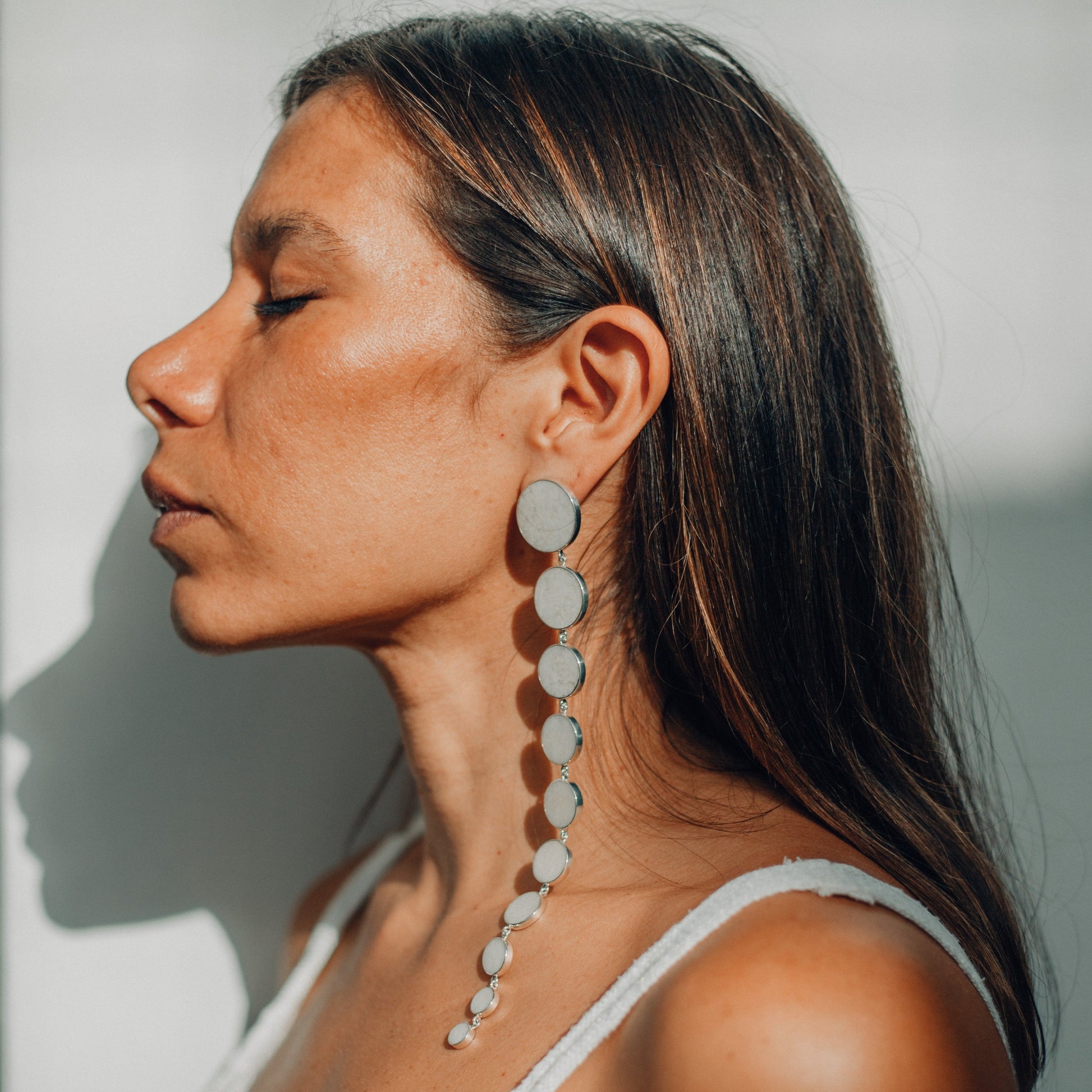925 Sterling Silver and jade Earrings, Sterling Silver jewelry, Jade Stone Jewelry, Handmade jewelry in Guatemala, Sustainable jewelry