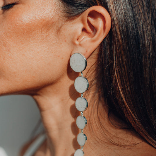 925 Sterling Silver and jade Earrings, Sterling Silver jewelry, Jade Stone Jewelry, Handmade jewelry in Guatemala, Sustainable jewelry