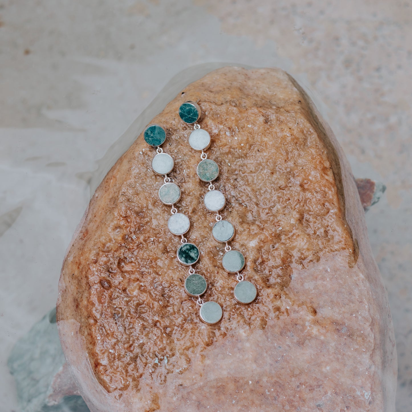 925 Sterling Silver and jade Earrings, Sterling Silver jewelry, Jade Stone Jewelry, Handmade jewelry in Guatemala, Sustainable jewelry