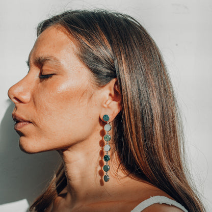 925 Sterling Silver and jade Earrings, Sterling Silver jewelry, Jade Stone Jewelry, Handmade jewelry in Guatemala, Sustainable jewelry