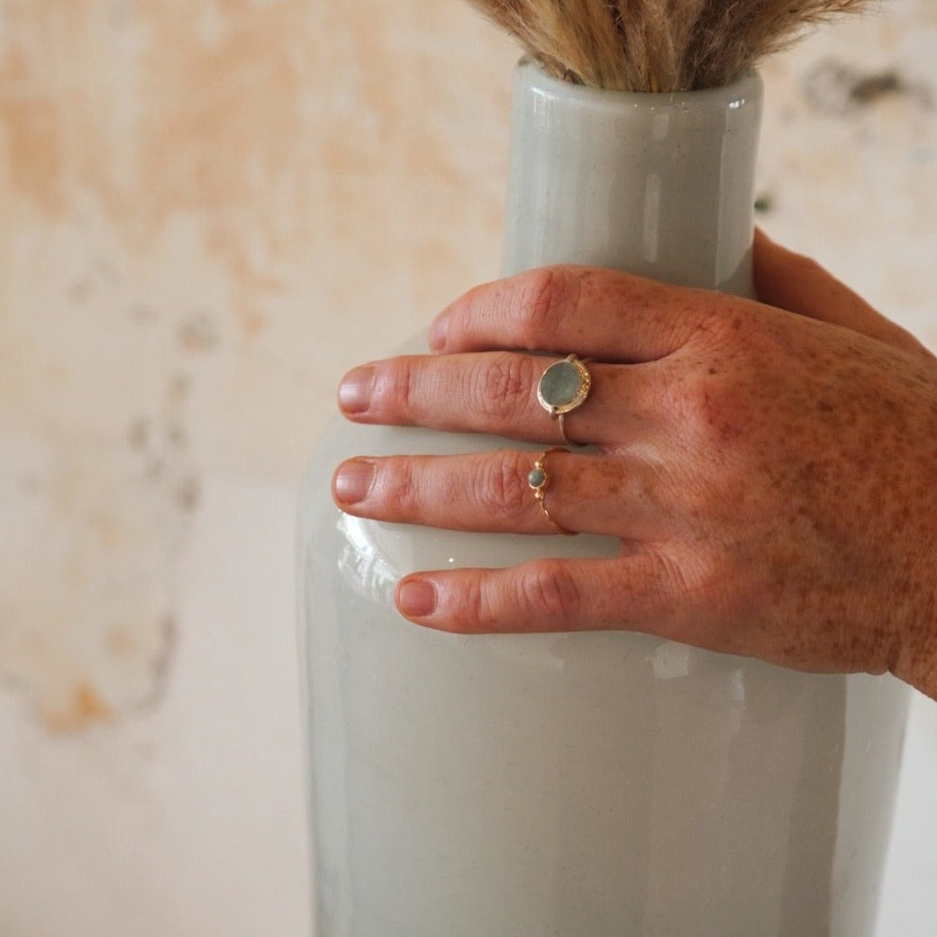 jade and silver ring for women brand xibalba