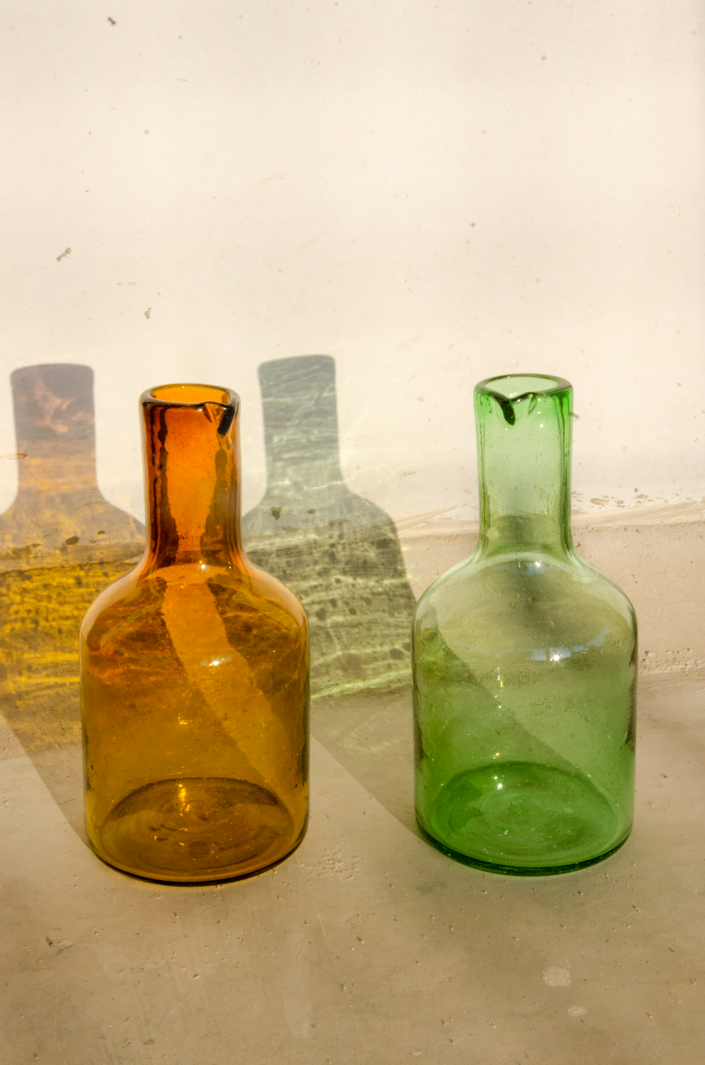 glass water pitcher made from repurposed glass