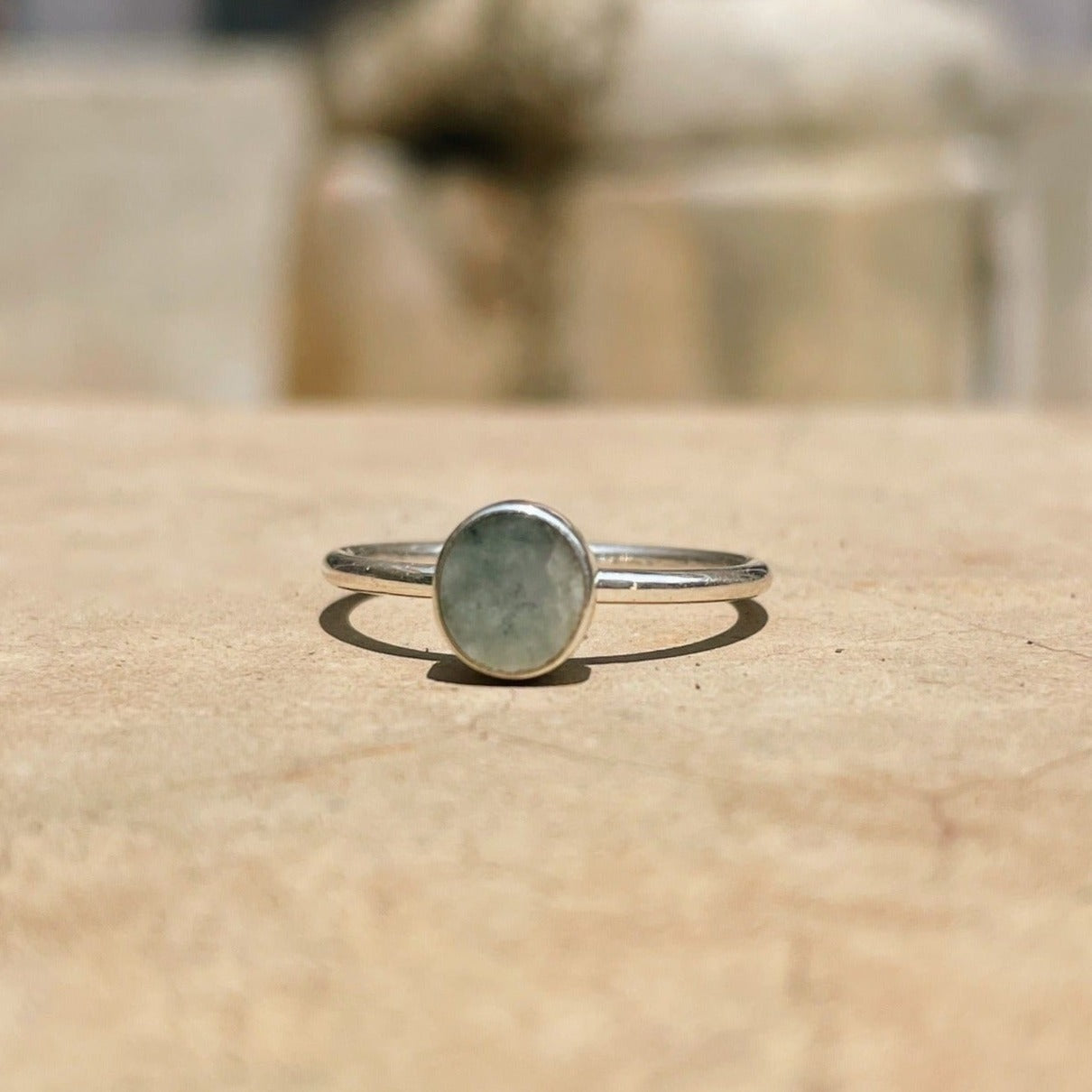 925 Sterling Silver and jade Ring, Sterling Silver jewelry, Jade Stone Jewelry, Handmade jewelry in Guatemala, Sustainable jewelry